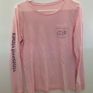 Pink Long Sleeve Vineyard Vines Shirt